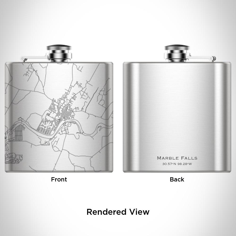 Marble Falls - Texas Map Hip Flask