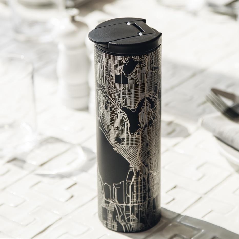 Stockbridge - Massachusetts Map Tumbler in Matte Black